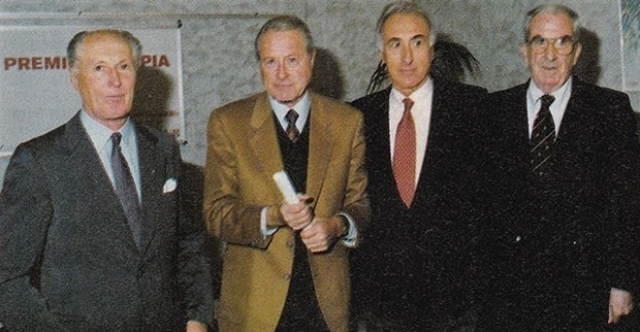 Cesare Canetta, Sergio Stefanini, Sandro Gamba e Cesare Rubini ritirano il Premio Olimpia