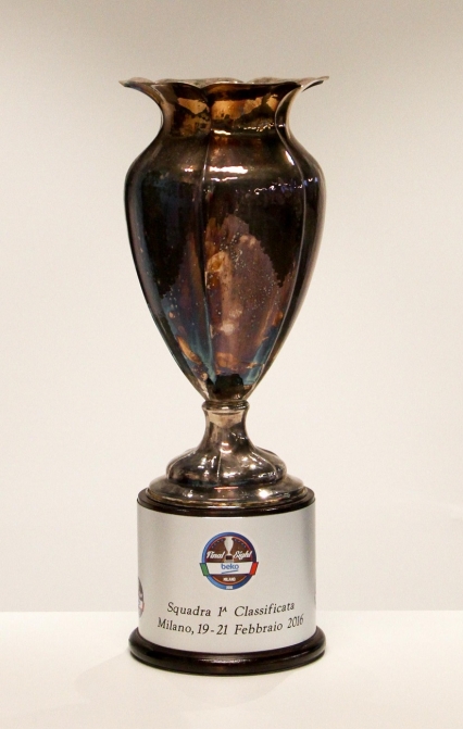 La Coppa Italia vinta dall' EA7 Milano il 21 febbraio 2016 contro la Sidigas Avellino al Forum di Assago (foto pubblicata per gentile concessione della società Pallacanestro Olimpia Milano S.S.R.L.)